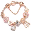 Bracelet attrape-rêve en forme de fleur rose, bijoux en verre doux, bricolage, Bracelet Original perlé pour filles, accessoires en forme de cœur, cadeau