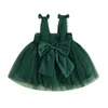 FOCUSNORM 0-3Y Baby Baby Meisjes Prinses Jurk Mouwloze Band Elegante Strik Tule Patchwork Kerst Kostuum Tutu Zonnejurk