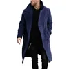 Men's Jackets Winter Woolen Coats Men Fashion Outdoor Windbreaker Mens Autumn Vintage Button-up Turn-down Collar Long Jacket Streetwear