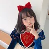 Hair Accessories Fashion Double Velvet Bow Headband Children Cute Red Black Hoop Bands Girl Simple Scrunchy Korean Headdress