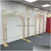 Decorazione per feste Sfondo di nozze di lusso Arco dorato Scaffale Geometria Design Ferro battuto Sn per esterni Puntelli fai da te Drop Deli Homefavor Dh2Eg