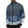 Men's Jackets Noisydesigns 2024 Stand Collar Raglan Sweatshirt Jacket Stars Christmas 5XL Couple Zipper Tops Outerwear Spring Dropship