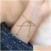 Diseño simple Titanio Acero Pl-Out Pulsera ajustable Color Oro Cadena de serpiente Brazalete para mujeres Chica Hombres Cuentas Joyería Regalo D Dhgarden OTPDK