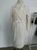 Mélanges de laine pour femmes Hiver femmes Vintage Long manteau de laine avec ceinture solide décontracté Double boutonnage Chic vêtements d'extérieur dames pardessus femme vestes 231027