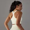 Débardeur tricoté sans couture pour femmes, coupe croisée à pois, dos respirant, soutien-gorge de Yoga, de sport, de course, de Fitness