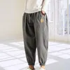 Calças masculinas Baggy Algodão Harem Homens Verão Japonês Vintage Listrado Hip Hop Wide Leg Jogger Pantalon Harajuku Sweatpants Calças