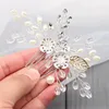 Hair Clips Floral Wedding Bridal Combs Vintage Crystal Pearl Hairpins Porm Party Jewelry Accessories Pins For Woman