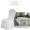 Housses de chaise 4 pièces jupe plissée en soie de lait El Conférence Banquet Couverture de mariage Salle à manger
