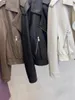 女性用ジャケット1014春秋の黒いラペルレザージャケットとスリムフィットショートレディースファッショナブルなBFストリートウェア