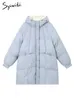 Женские пуховые парки Syiwidii, зимняя куртка, женское пуховое пальто, свободная длинная теплая верхняя одежда большого размера с капюшоном, корейская мода 231027