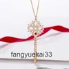 T home sleutel ketting S925 Sterling Zilver Goud Diamanten sneeuwvlok hanger eenvoudige lichte luxe trui ketting