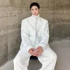 メンズジャケットSyuhgfa 2023韓国スタイルのファッションエルガンス衣料スタンドネックカーディガンニッチデザインシルエットコートトレンド