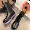 Dernières femmes bottes pneu botte tempête pneus jusqu'à grosse botte en cuir cristal extérieur Martin bottine anti-dérapant chaussures de créateur vague colorée semelle plate-forme botte 35-45