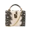 Sacos de noite Mulher bolsa de ombro bolsa y2k branco python dermatoglyph clutch pu impressão de couro festa de casamento bolsas estilo retro