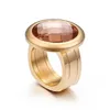 Mujer Anillos Ringe Bulgarien Gold Farbe Edelstahl Mehrere Farbe Glas Ringe Für Frauen Hochzeit Bands Schmuck Mode SchmuckRinge glas anillos ringe