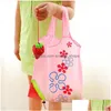 Arts and Crafts Cute Stberry Shop Torby Składana Tote Eco wielokrotnego użytku do przechowywania worka spożywcza Ekologiczna ekologiczna WD950922 DROP DOSTAWA DOMOWEGO DHJKE DHJKE