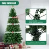 Andra evenemangsfestleveranser 75ft Artificial Holiday Christmas Tree Premium Hängad Xmas med metallstativ för hemmakontorsdekoration 231027