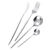 Set di stoviglie Stoviglie in acciaio inossidabile Coltelli portoghesi Forchette Cucchiai Set occidentale Bistecca Dessert Wester