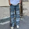 Jeans da uomo 2023 Cyber Y2K Streetwear Pantaloni larghi impilati Abbigliamento uomo Punk dritto Tasche multiple Pantaloni in denim Pantalon Homme