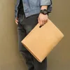 Laptop Bags Leather Briefcase File Bag Genuine Documents Pouch Featured Crazy Horse A4 Hand bag Formal Business 231027