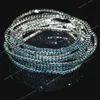 10 pçs/set força elástica pulseira pulseira para mulheres cristal strass pulseiras de casamento pulseiras jóias pulseira feminia presente moda jóias pulseiras