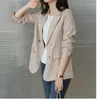 Frauen Anzüge Blazer Mantel Frühling Und Herbst 2023 Temperament Koreanische Elegante Casual Top Zweireiher Lose Solide