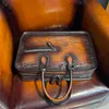 Handmade Briefcase JOUR MINI "One Day" Half Love Letter Style Briefcase Imported from Italy Venezia Calf Leather Japan YKK Zipper Pure Hand Polished Color