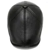 Berets men pu baseball czapka owca beret sbog bboy pasek czarne czapki myśliwskie moda