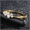 Ring For Women Lady Mini Cubic Zirconia Finger Rings Light Gold Color / Sier Fashion Jewelry Kcr088 Drop Delivery Dhgarden Ot4Ev