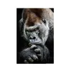 그림 포스터 포스터 검은 캔버스 그림 그림 북유럽 동물 포스터와 인쇄 거실 홈 장식 드롭 Dhogg를위한 원숭이 벽 사진