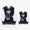 Family Matching Outfits 2023 Autumn Parent Child Vest Sweater For Kids Bear Knit Top Dad Mom And Son Daughter Christmas Knitted Cardigan 231027