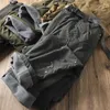 Calça masculina lã de inverno cargo quente homens de dupla camada algodão macacão de algodão RIP-STOP TRUSERS TERMAL MILITAR TERMAS