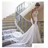 Robes de mariée sirène robe manches 2021 robes de Novia Vintage dentelle chérie cou robe de mariée robes dos nu livraison directe P Dhxfa