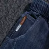 Jeans masculinos 2023 outono cintura elástica magro ajuste harem denim calças tendência japonesa moda ins calças versáteis