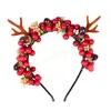Noel geyik boynuzları yetişkin çocuklar için kafa bantları simülasyon berry headdress saç bandı yeni yıl hediye saç aksesuarları