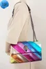 Eagle Head Kurt Geiger Bag Rainbow Women Handväska Jointing Colorful Cross Body Patchwork ClutchK6