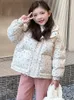 Manteau de duvet Mode Bébé Filles Vêtements d'hiver Épais Chaud Floral Coton Enfants Enfants Princesse Veste Rembourrée XMP503 231027