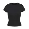 Camisetas básicas ajustadas de manga corta para mujer, camisa de Color sólido Skims Dupes, Tops cortos ajustados Y2k, ropa de entrenamiento para salir de verano yj