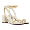 2023 Sandals High-heeled Luxurys Designers Shoe Paris Dress Classics Women High Heels Black White Golden Gold Wedding Bottoms Heel with box Size EU35-43