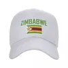 볼 캡 짐바브웨 이름 깃발 태양 야구 모자 통기 가능한 남성 여성 야외 축구 모자 선물