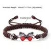 Bracciale farfalla rossa bracciale fatta a mano intrecciata filo intrecciato braccialetti regolabili braccialetti donne donne gioielli fortunati amici regalo gioielleria di moda regalo