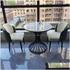 Living Room Furniture Fashion Nordic Styles Round Table Metal Cylinder Coffee Desk For Home Balcony Restaurant Decor Drop De Homefavor Dhdpk