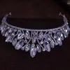 Pinces à cheveux mode européenne et américaine incrustée de Zircon, couronne de mariée, bijoux de mariage, bandeau de princesse de luxe atmosphérique