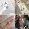 Pendant Necklaces Women Girls Snowflake Shining Crystal Necklace Rhinestone Snow New Year Gift Jewelry Drop Delivery Pendants Dhutf