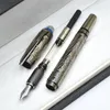 Ny ankomst Star-Walk Blue Crystal Top Rollerball Pen Ballpoint Pen Plating Relief Office Writing Ink Fountain Pen med serienummer