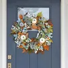 Decorative Flowers Christmas Decoration 2023 Autumn Wreath Wall Frost Leaves Door Home Fast