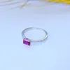 Cluster Rings Lab Pink Sapphire Ring Gemstone 925 Sterling Silver For Women Wedding Engagement Luxury Dainty Party Statement Jewelry