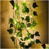 Faux Floral Greenery 2. Künstliche Pflanze Fake Pro Green Leaf Ivy Vine 2M Led String Lights Für Home Wedding Party Wall Ha Homefavor Dh5Em