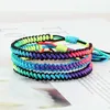 Lucky Colorful Rainbow Knots flätat armband för kvinnor män par handgjorda justerbara bön nylon rep armband rese gåva mode smycken