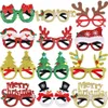 Julekorationer 12 datorer Julglasögon Glitter Party Glasses Frames Christmull Decoration Costume Gelglas för semester julpartier 231027